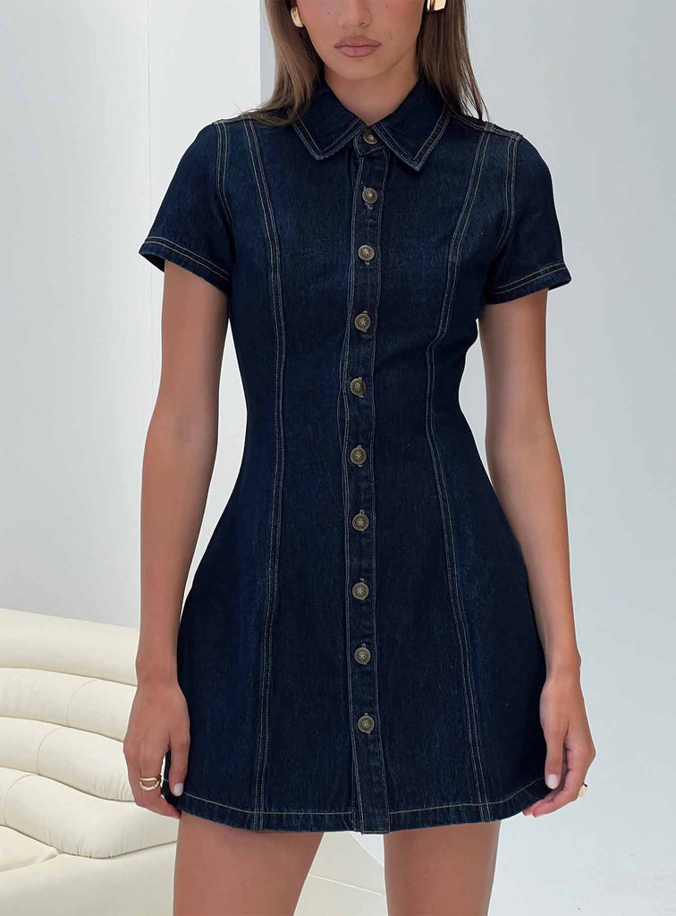 Perception Denim Mini Dress Mid Wash | Princess Polly Perception Denim Mini Dress Mid Wash | Princess Polly