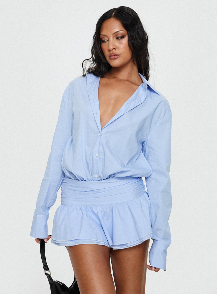 open lace back dress Girls Girls Girls Mini Dress Blue