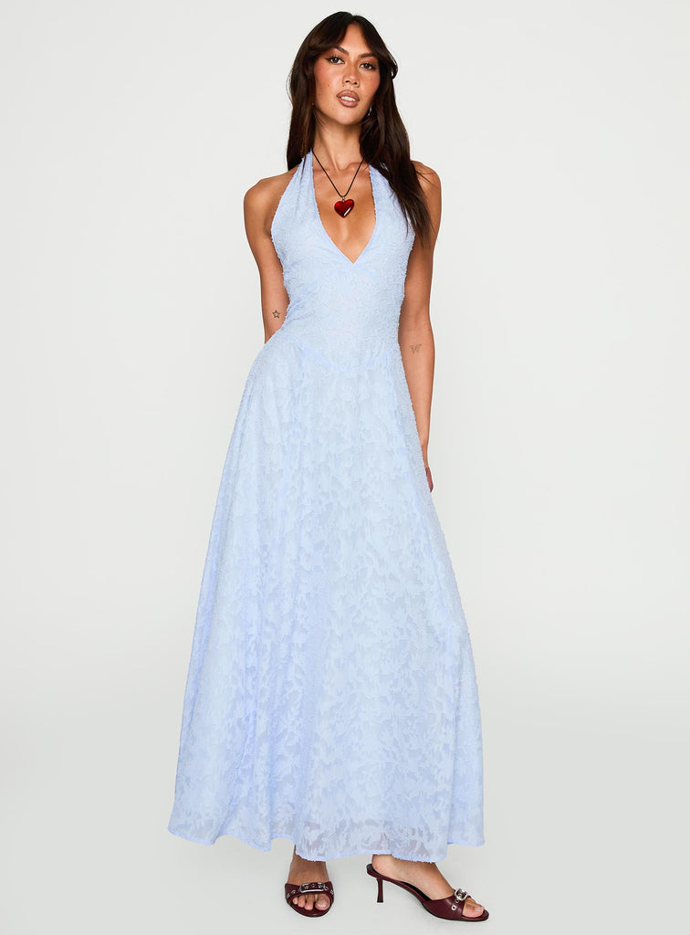 Hours In Silence Drop Waist Maxi Dress Blue | Princess Polly Hours In Silence Drop Waist Maxi Dress Blue | Princess Polly