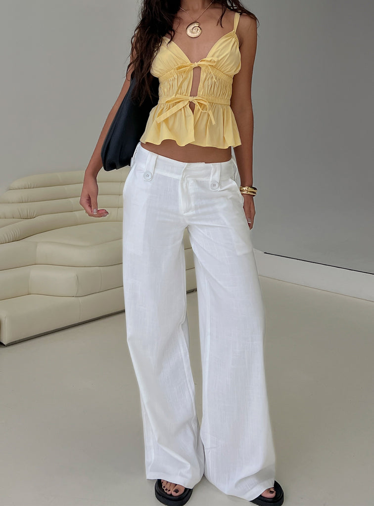 Pedra Wide Leg Pant White | Princess Polly