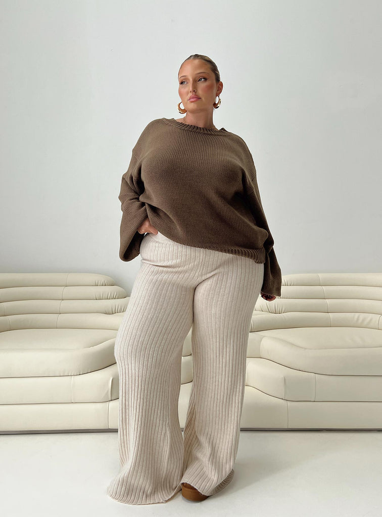 Princess Polly Eco Montana Ribbed Knit Pants