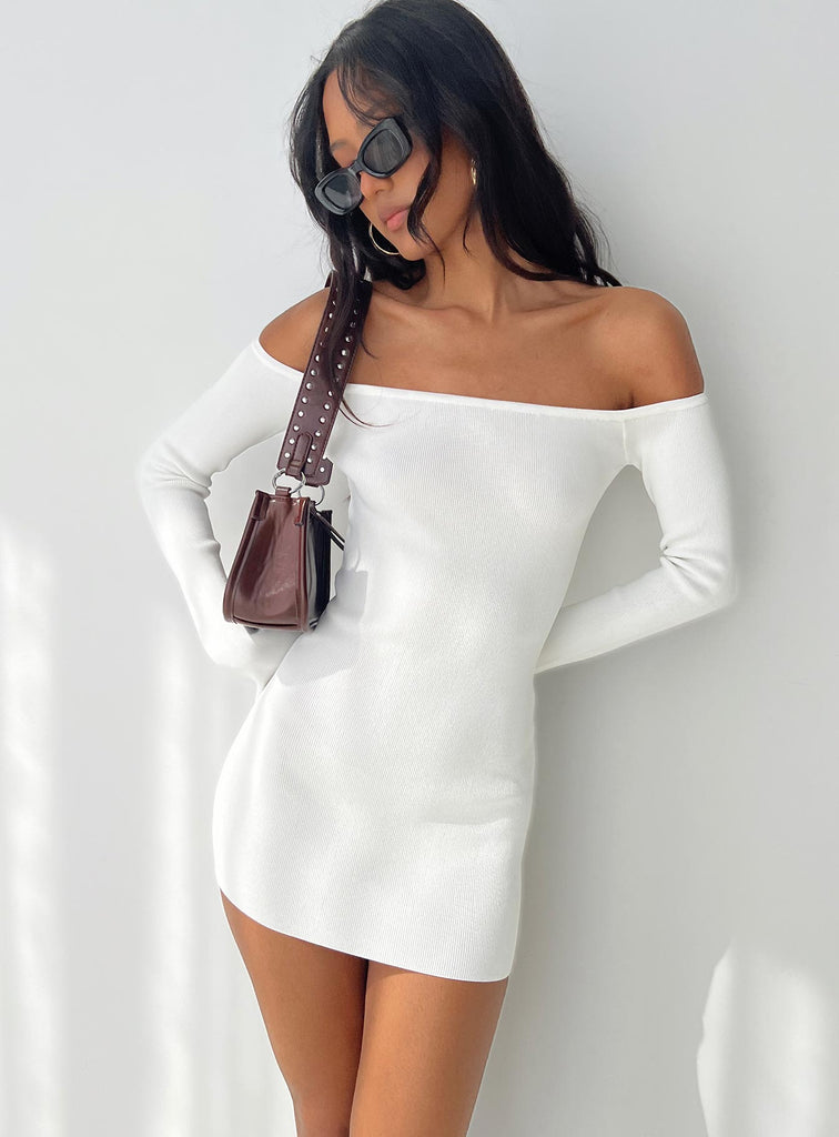 long sleeve mini dress princess polly Parisa Long Sleeve Mini Dress White