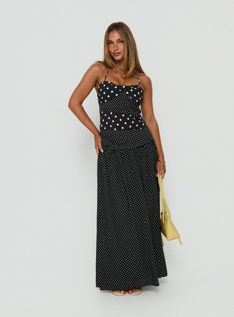 marguerite halter maxi dress white polka Black | Dot | Black | White Polka Dot | Womens Slip Wedding Dresses & Color:Gray Heather-MNC2118 y2k mini dress dry flat Imported