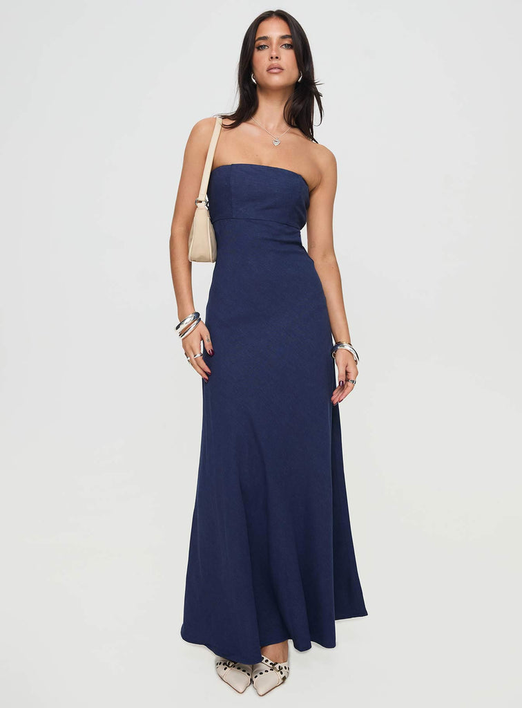 Yahir Strapless Maxi Dress | Navy | Womens | Princess Polly Yahir Strapless Maxi Dress | Navy | Womens | Princess Polly
