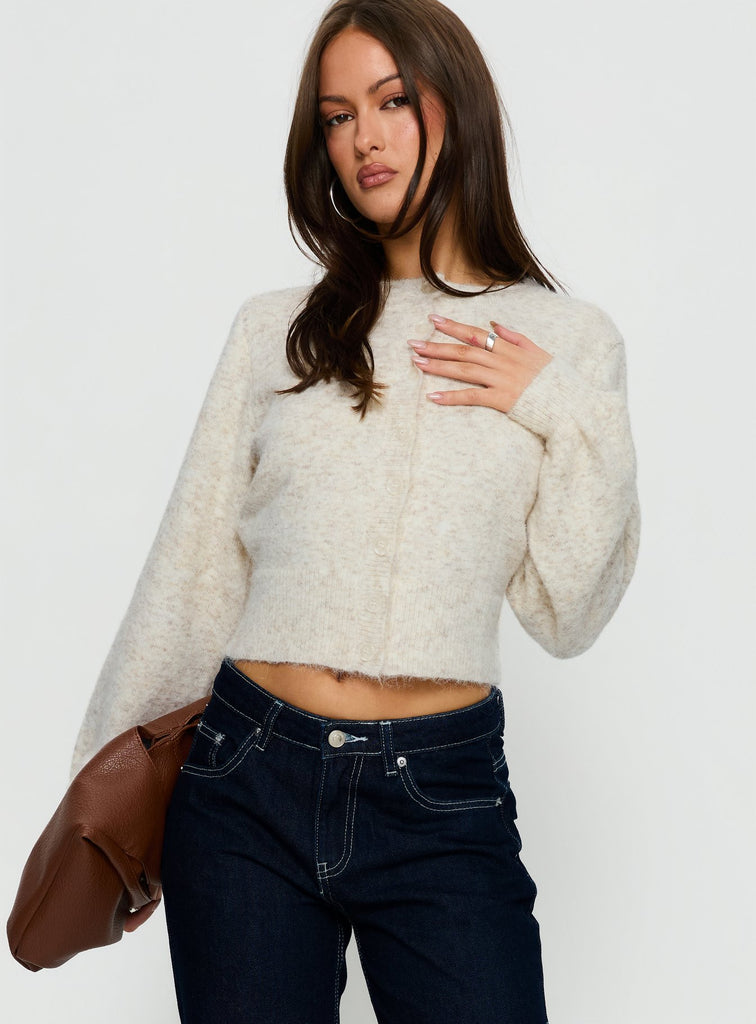 Dawsen Button Down Cardigan Cream | Princess Polly