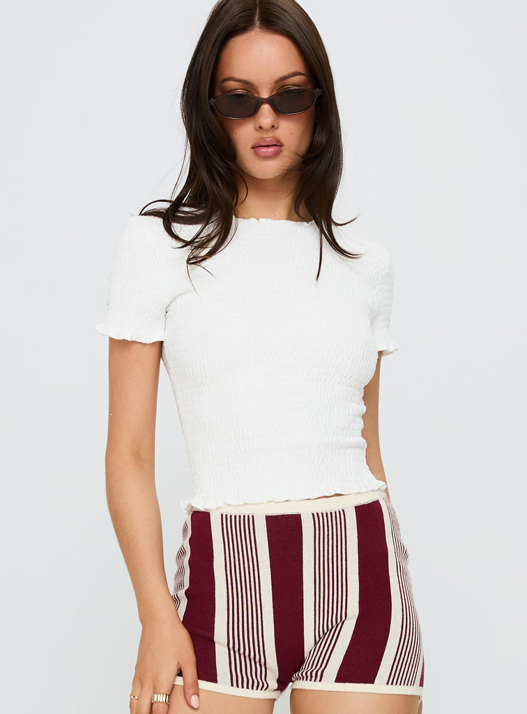Palm Reader Shirred Top White | Princess Polly