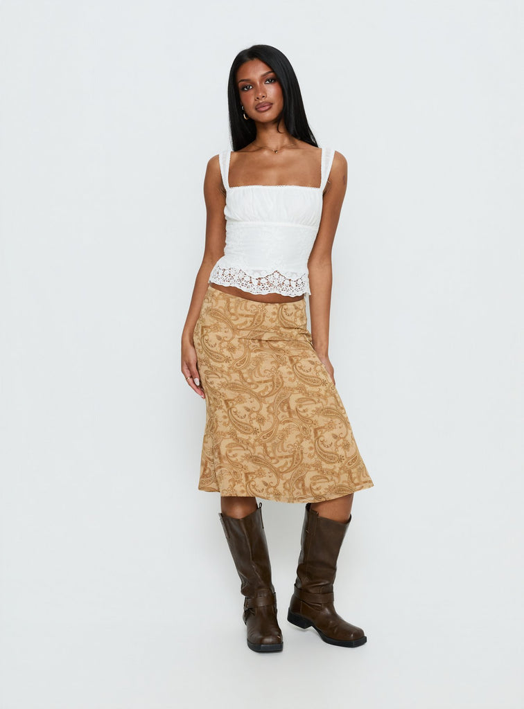 Moses Midi Skirt Paisley | Princess Polly