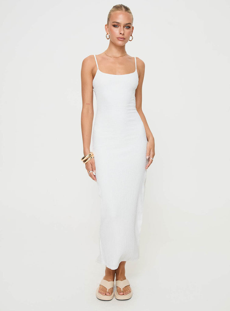 Elestria Backless Maxi Dress | White | Womens