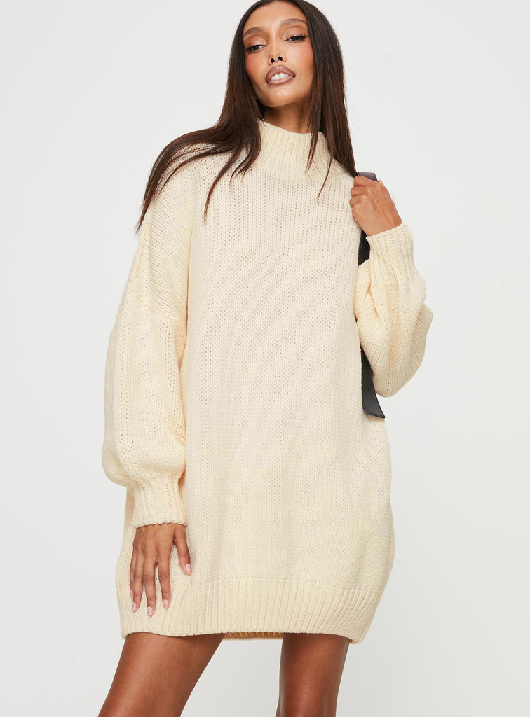 Cream oversized hot sale jumper dress