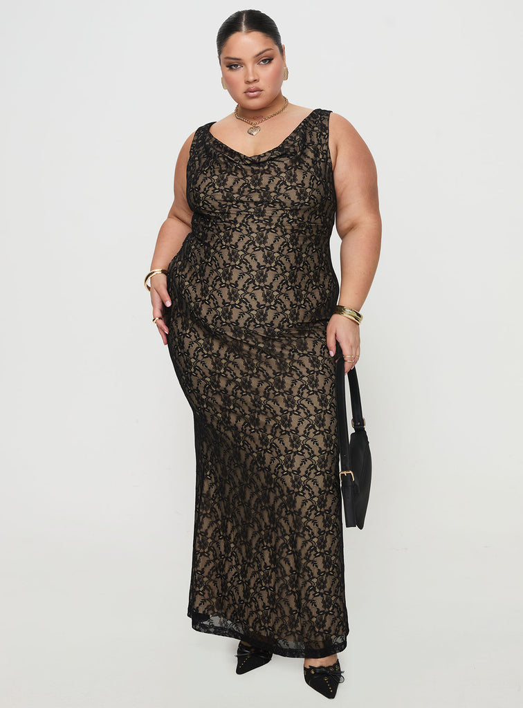Romani Lace Maxi Dress Black Curve | Princess Polly Romani Lace Maxi Dress Black Curve | Princess Polly
