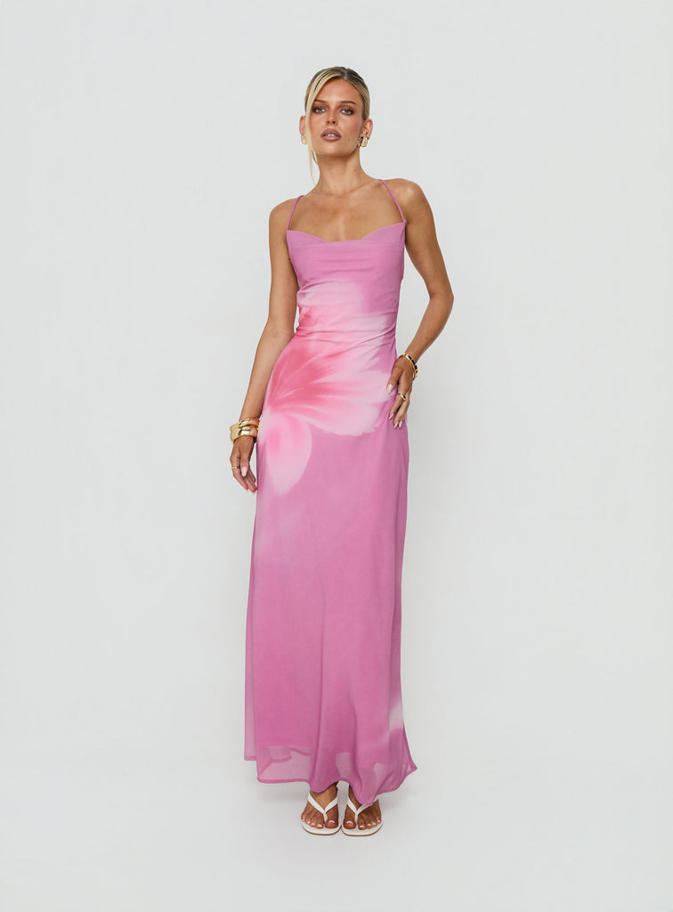 brietta cowl maxi dress pink Brietta Cowl Maxi Dress Pink
