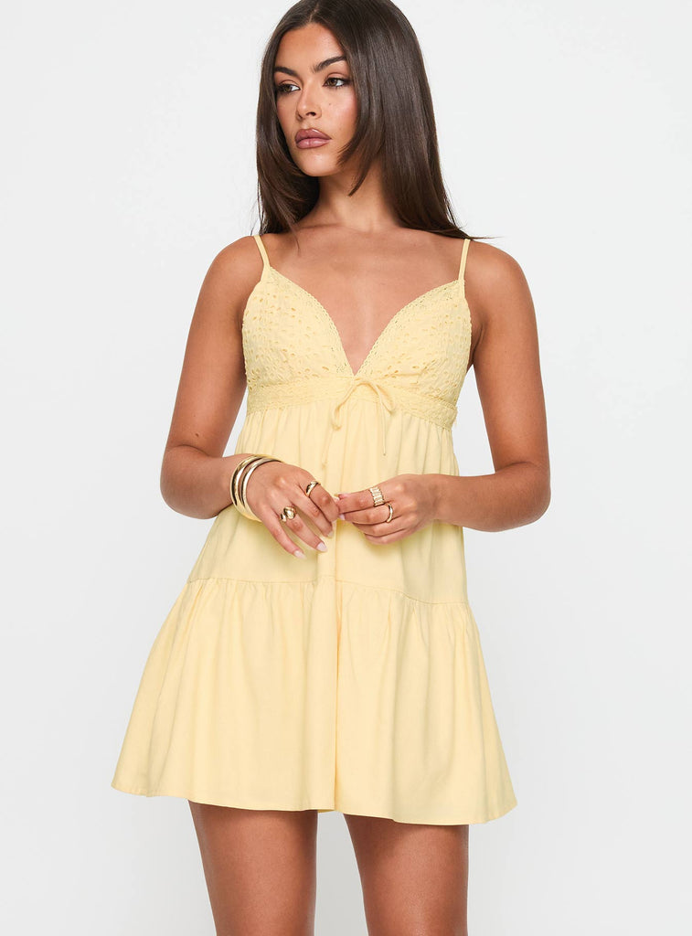 nicoletta mini dress white Nicoletta Mini Dress Lemon