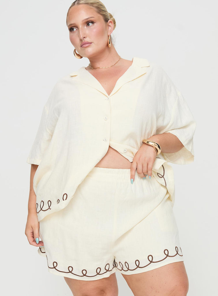 Polly Meadow Linen Shorts