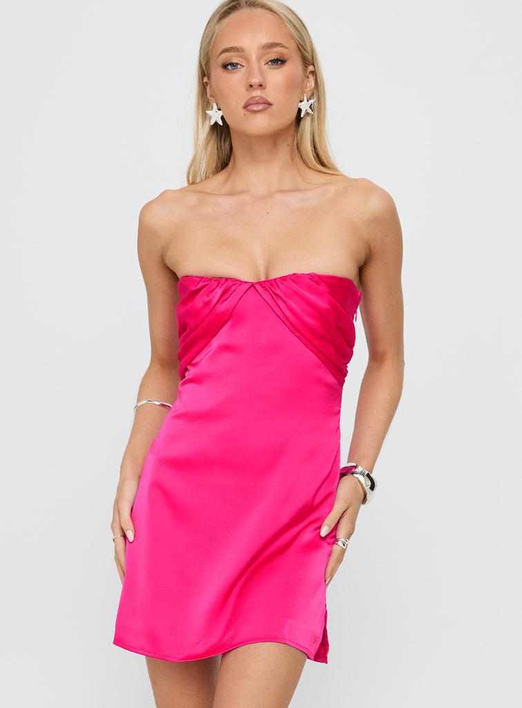 Irena Strapless Mini Dress | Hot Pink | Womens | Princess Polly Lower Impact Irena Strapless Mini Dress | Hot Pink | Womens | Princess Polly Lower Impact