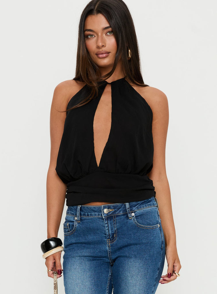 Marolyn Keyhole Top Black | Princess Polly