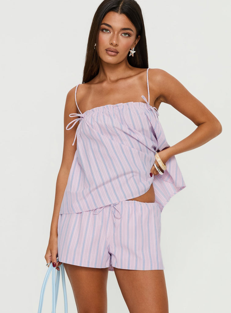 Ellie Pocketed Drawstring Shorts - Pink
