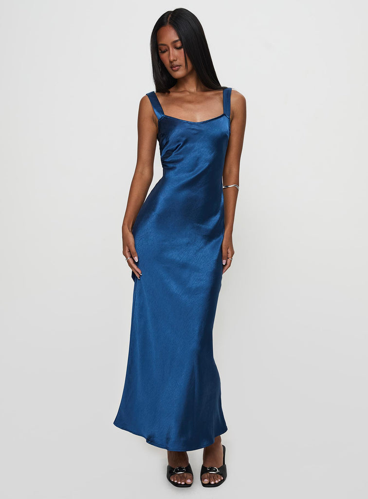 Emmeline Dark Blue Diamond Maxi Dress main image 1