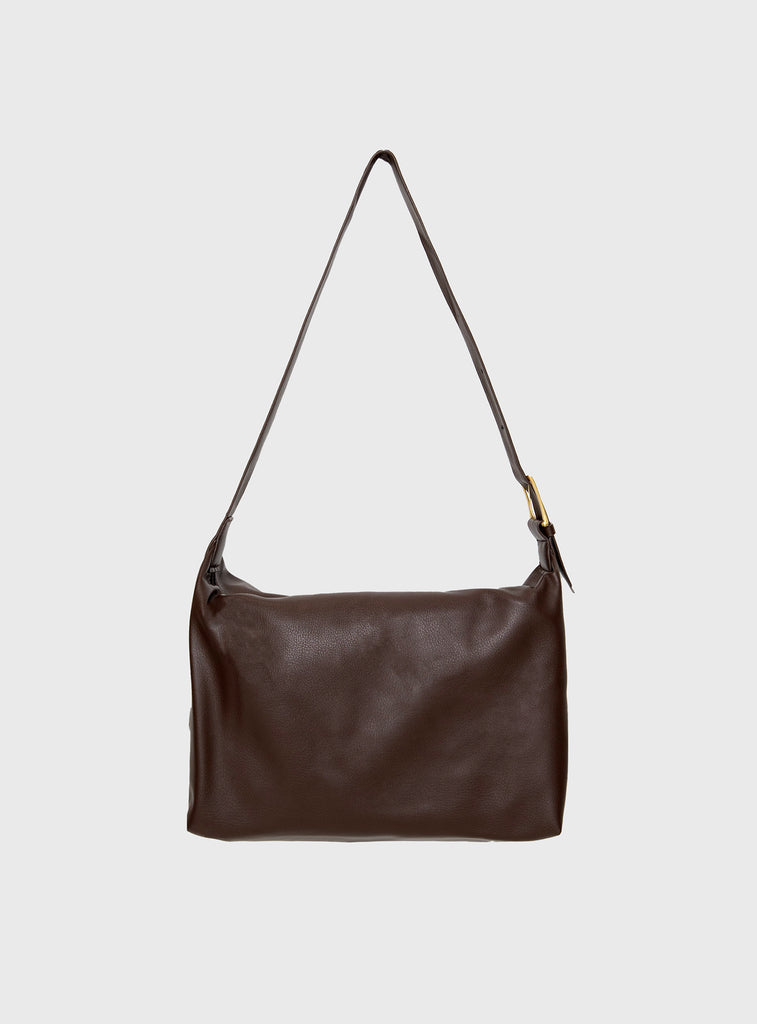 Polly Leather Tote Bag in Black - The Row