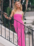 Princess Polly Square Neck  Panama Strapless Maxi Dress Hot Pink