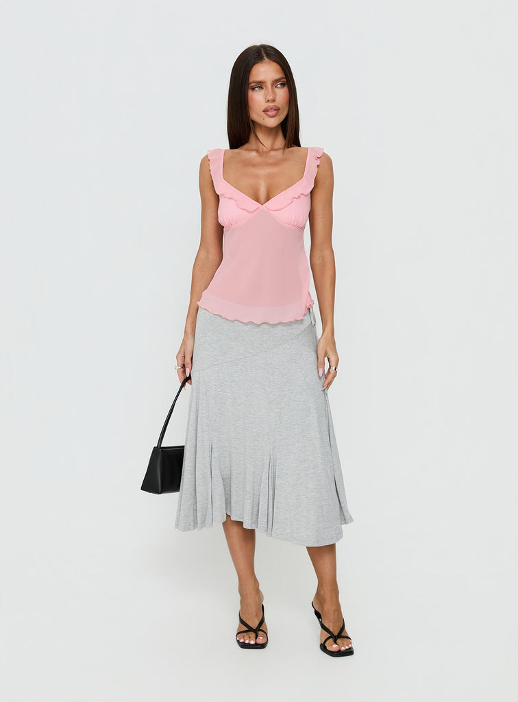 Zayliah Frill Detail Top Pink | Princess Polly