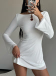 Lukea Long Sleeve Mini Dress White
