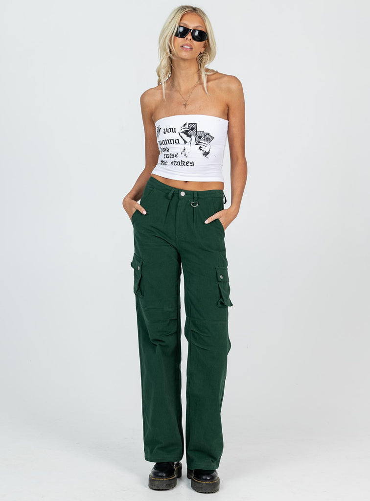 Weekend Getaway High Rise Cargo Jeans, Only $109.00, Green