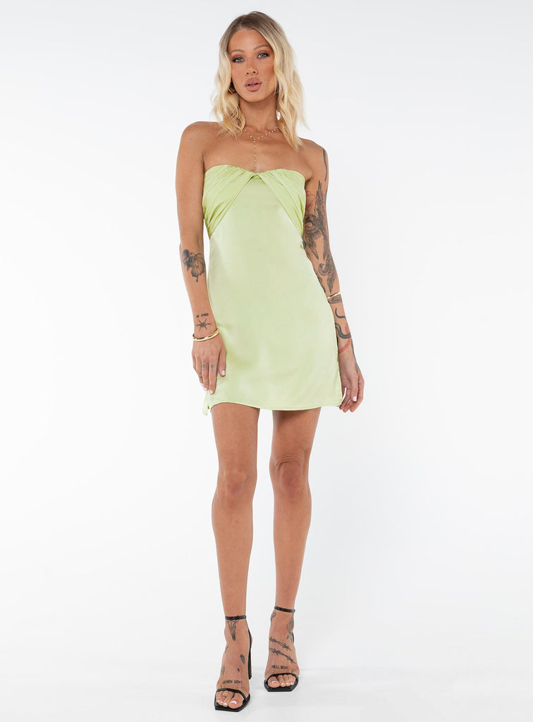 Irena Strapless Mini Dress Green Tall | Princess Polly Irena Strapless Mini Dress Green Tall | Princess Polly