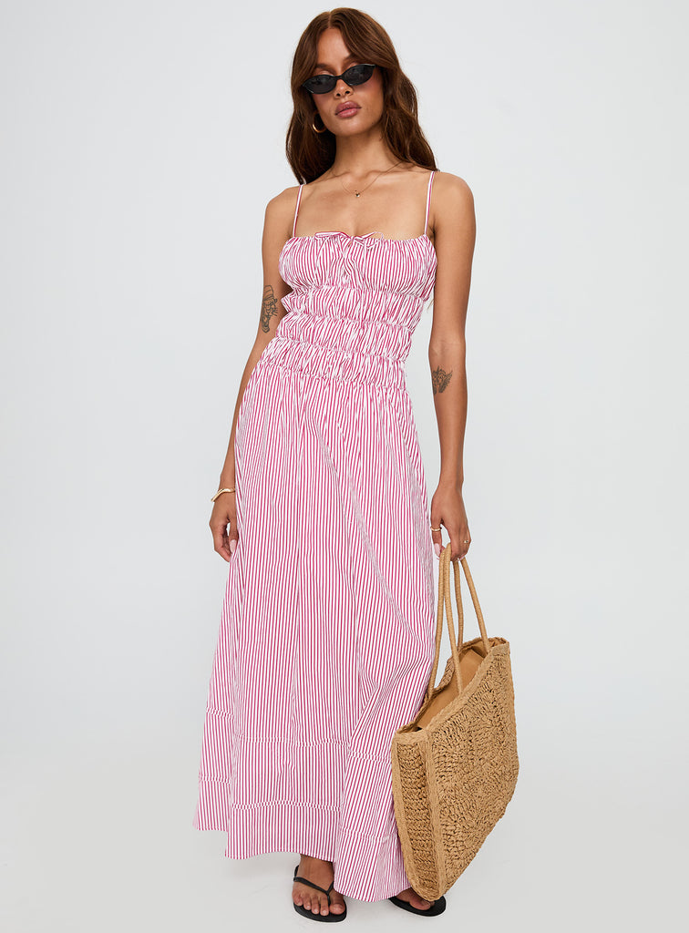open lace back dress BMC Multi-colored Striped Maxi-Dress with Pockets – Black Mentality Clothing main image 0