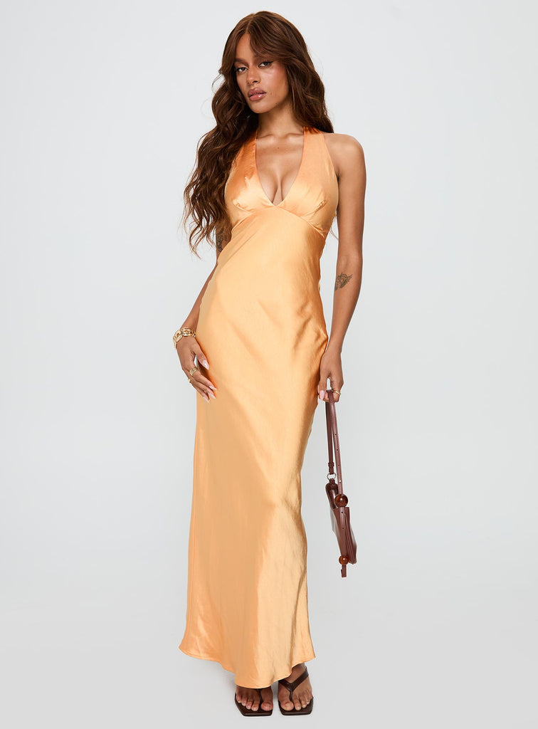 orange halter dress Good For You Maxi Designed with a halter University:MIT ballroom dress Rent The Runway Plus