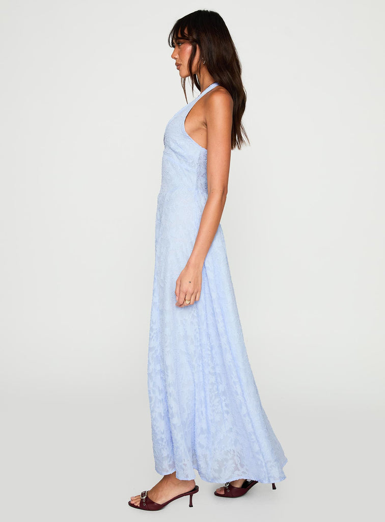 Hours In Silence Drop Waist Maxi Dress Blue | Princess Polly Hours In Silence Drop Waist Maxi Dress Blue | Princess Polly