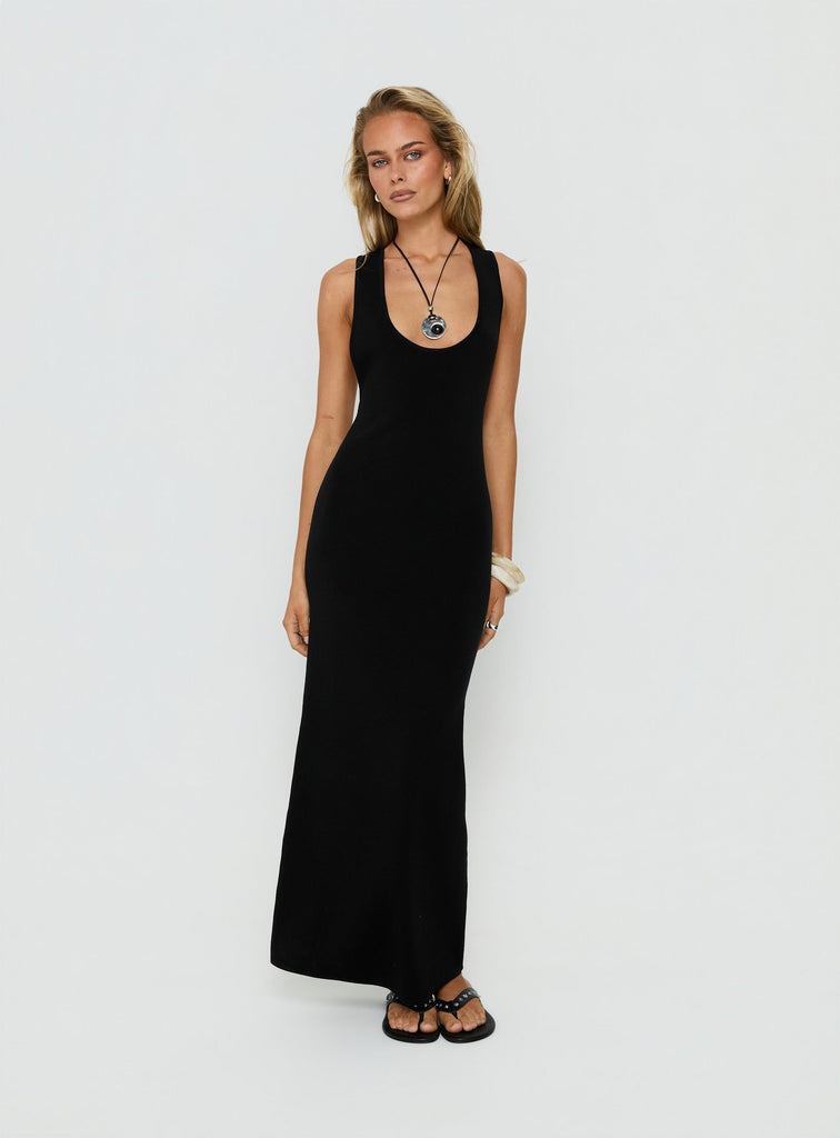 Rhen Racerback Maxi Dress | Black | Womens