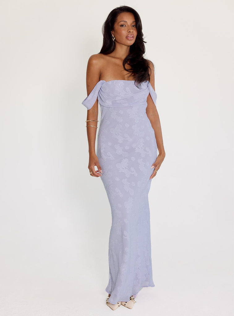 chinese dress ladies Azura Off The Shoulder Maxi Dress Lilac