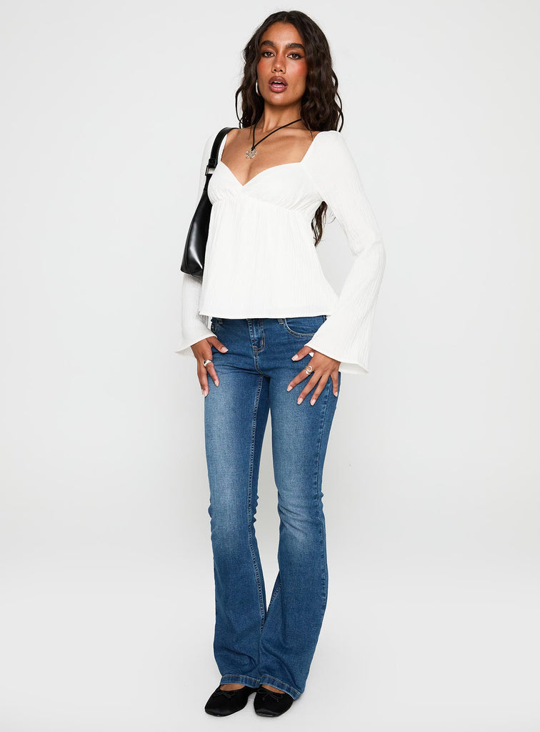 Khalea Long Sleeve Top White | Princess Polly