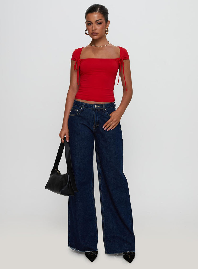 Davina Tie Top - Red
