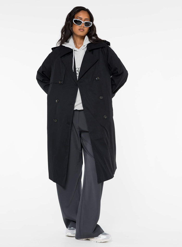 Westwind Trench Coat Black Princess Polly