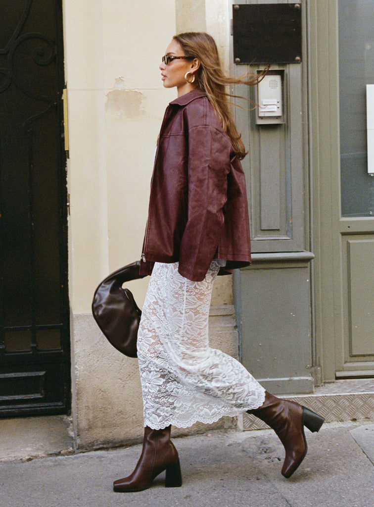 Napoleon Faux Leather Jacket Burgundy | Princess Polly