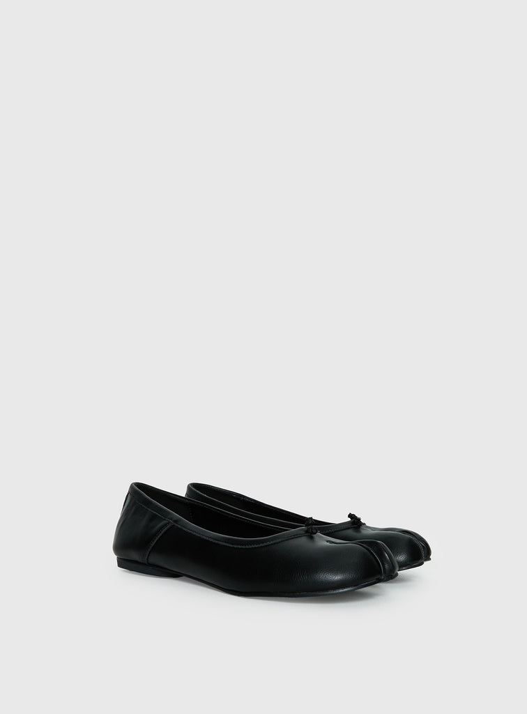 black flat dress shoes for women Therapy Tabi Ballet Flats Black