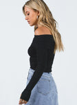 product Morley Off Shoulder Sweater Black Princess Polly Cropped