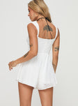 Romper Corset style, fixed straps, drawstring tie at bust, invisible zip fastening Non-stretch material, fully lined 