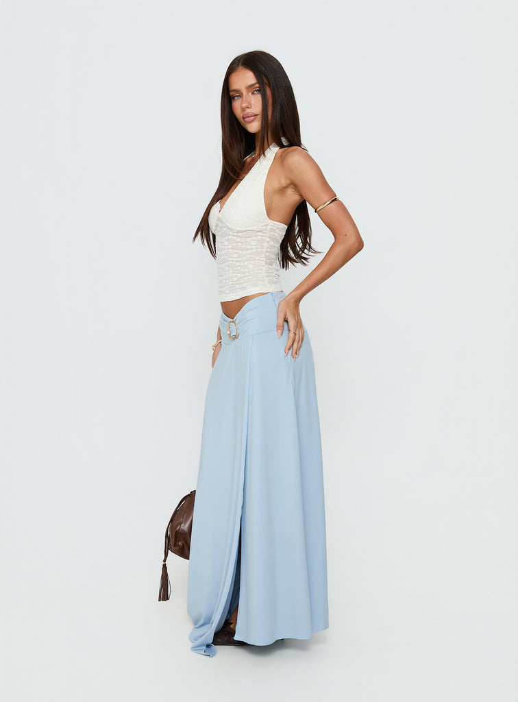 Nola Hardware Slit Maxi Skirt Butter Cream | Princess Polly