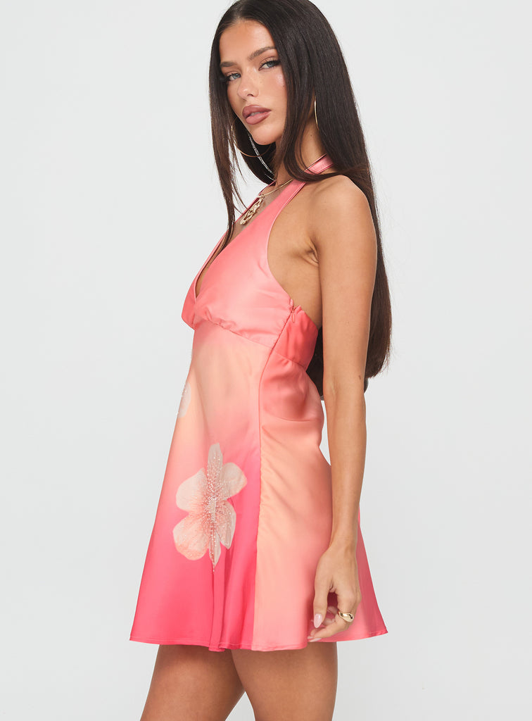 Laleisa Beaded Halter Mini Dress | Multi | Womens