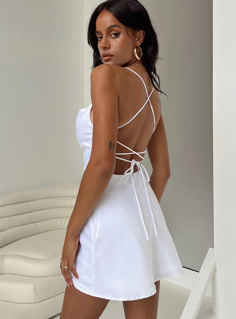 slim fit dress slacks Celena Mini Dress White