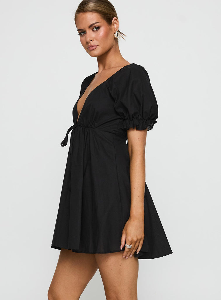 Blissful Mini Dress Black | Princess Polly