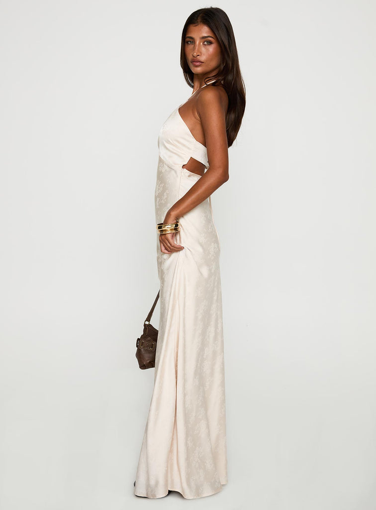 Limosina Halter Maxi Dress | Champagne | Womens | Princess Polly