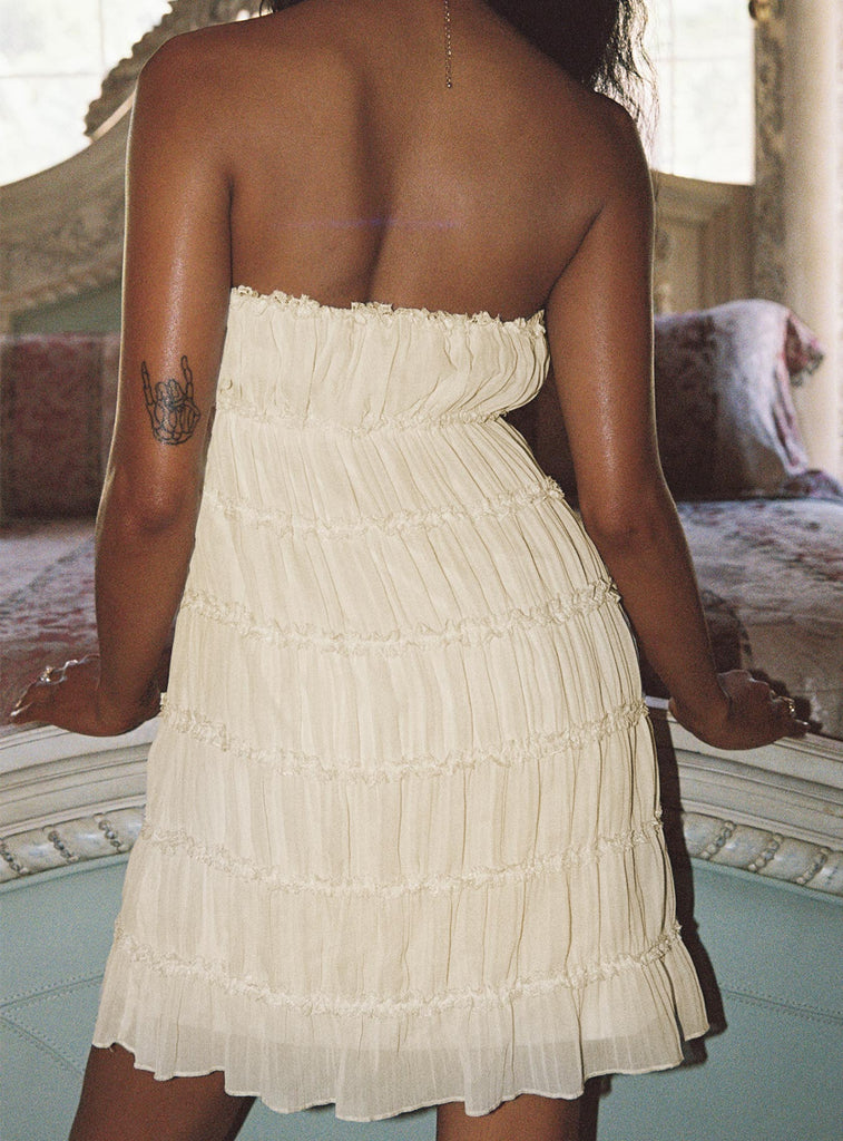 【完売品】Tulle drape mini onepiece ホワイト Versailles Deep Plunge Embellished Mini Dress in White | Oh Polly