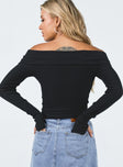 product Morley Off Shoulder Sweater Black Princess Polly Cropped