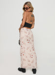 Maxi skirt Floral print, invisible zip fastening Non-stretch material, fully lined  Princess Polly Lower Impact 