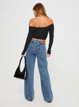 Princess Polly Mid Rise  Jankins Baggy Jeans Mid Wash
