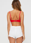 Bralette Front ruching, adjustable straps, clasp fastening at back, lace trim detail Good stretch, fully lined 