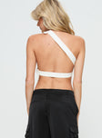 Buckled Down One Shoulder Top White